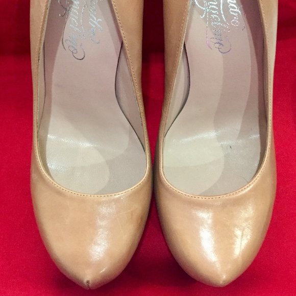 Alejandro Ingelmo Intermix Nude Camel Tan Platform High Heel Pumps Sz 36 - Picture 1 of 16